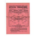TOTTENHAM HOTSPUR Single sheet home programme v Millwall 10/10/1942, very slightly creased.