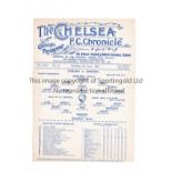 CHELSEA V ARSENAL 1935 Single sheet programme for the London Combination League match at Chelsea 6/