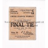 1946 FA CUP FINAL Ticket for Derby County v Charlton Athletic 27/4/1946. Turnstile C Entrance 12.