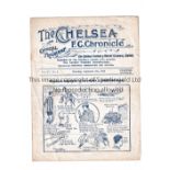 CHELSEA Home programme v Everton 6/9/1919. Not ex Bound Volume. Restored punch holes. Score inserted