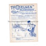 CHELSEA / BOLTON / TOTTENHAM Programme Chelsea v Bolton Wanderers 3/10/1910. Also covers the match