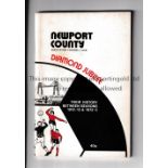 NEWPORT COUNTY Diamond Jubilee brochure - The History 1912/13 - 1972/3. Writing on the inside of the