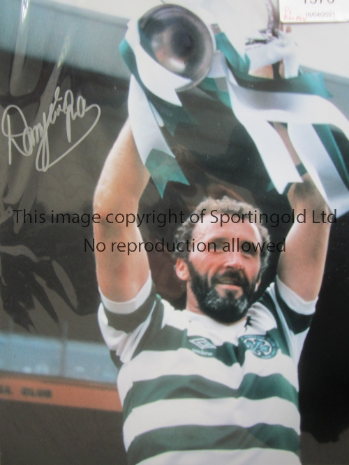 CELTIC Eight, 6 B/W and 2 colour autographed 16 x 12 photos of former players McGrain, Chalmers,