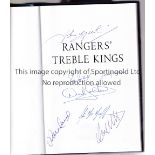 RANGERS Autographed book - Treble Kings 1976 issued in 2006 hardback, signed in blue biro to title