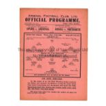 ARSENAL Single sheet home programme v Fulham 25/12/1941 London War League, very slightly creased,