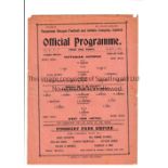 TOTTENHAM HOTSPUR V WEST HAM UNITED 1919 Single sheet programme for the League match at Tottenham