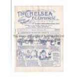 CHELSEA Home programme v West Ham United 17/1/1931, slight horizontal crease and hole at rusted away