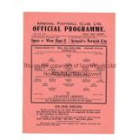 ARSENAL Single sheet home programme v Clapton Orient 25/12/1939 League South A, very slightly