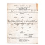 ARSENAL Single sheet home programme for the Met. Lge. Cup Semi-Final v Dartford 21/3/1962, folded,