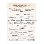 ARSENAL Single sheet programme for the Public Practice match 12/8/1950 minor repair at the top,