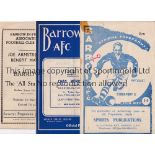 BARROW Fifteen programmes inc. 12 homes v. Stockport 50/1 small tape and score on cover,