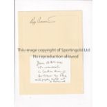 ROGER BANNISTER Athletics, fold over card signed inside by Roger Bannister, obtained at 40th