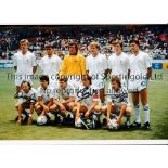 NORTHERN IRELAND Autographed 12 x 8 colour photo showing players posing for a team photo prior to