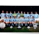 MAN CITY Three, 2 B/W and 1 colour autographed 12 x 8 photos of squads from 1968 (First Division