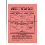 ARSENAL Single sheet home programme v Chelsea 26/12/1942 very slightly creased, team changes and