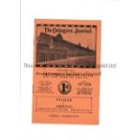 ARSENAL Away programme v Fulham for the London Combination match 25/12/1931, scores entered.