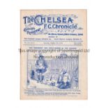 CHELSEA Home programme v Preston North End 4/10/1913. Not ex Bound Volume. Lacks staples due to