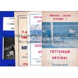 ARSENAL Four pirate issue away programmes v. Norwich City 51/2 FA Cup by Victor, Leicester City 62/3