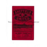 ARSENAL Away programme v. Sheffield United 23/12/1933 in their Championship season, very slight