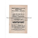 LANCASTER CITY V SOUTHPORT 1948 Programme for the Lancs. Combination League match at Lancaster 28/