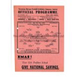 TOTTENHAM HOTSPUR Single sheet home programme v Queen's Park Rangers 5/12/1942, 2 punched holes,