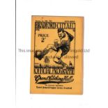 BRADFORD CITY Home programme v Notts County FA Cup 2nd Round 28/1/1922. Score in pencil. Very