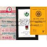 RUGBY UNION PROGRAMMES Nine programmes including Scotland v France 1950 and 1952, Wales 1953 and