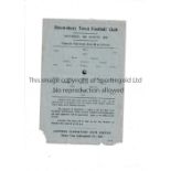 SHREWSBURY Single sheet programme at Gay Meadow Practice match Blues v Reds Trial match 15/8/1936.