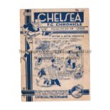 CHELSEA Home programme v Charlton Athletic 27/4/1938. Not Ex Bound Volume. Split on the lower spine.