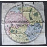 ANCIENT MAP OF LONDON An antique colour map of London issued in 1846 by the Family Times of