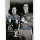 RANGERS Autographed 12 x 8 B/W photo showing goal scorers Willie Johnston and Colin Stein posing