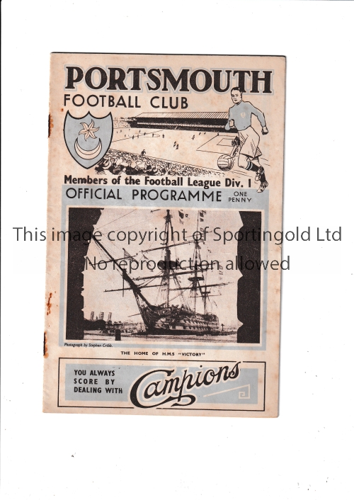 ARSENAL Programme for the away London Combination match v Portsmouth 21/12/1935. Generally good