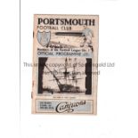 ARSENAL Programme for the away London Combination match v Portsmouth 21/12/1935. Generally good