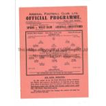 ARSENAL Single sheet home programme v Reading 29/11/1941 London War League, slightly creased.