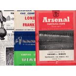 LONDON INTER-CITY FOOTBALL PROGRAMMES Five programmes v Berlin 1953 at Arsenal, Frankfurt 1955 at