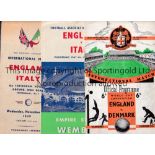 ENGLAND Three home programmes v. Italy 1949 at Tottenham, team changes and with newspaper cutting