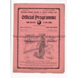 TOTTENHAM HOTSPUR V MANCHESTER CITY 1912 Programme for the League match at Tottenham 26/12/1912,