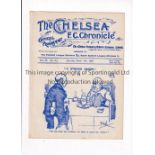 CHELSEA V MANCHESTER UNITED 1909 Programme for the League match at Chelsea 13/3/1909, ex-binder.