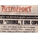 TUTTO SPORT Newspaper dated 10/5/1961 with minimal coverage of Tevere Roma v Manchester United