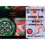 ENGLISH CLUBS IN EUROPEAN FOOTBALL Sixty nine programmes involving British clubs in European