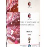 1995 EUROPEAN SUPERCUP / MILAN V ARSENAL Official Milan Press Brochure with official 4 page