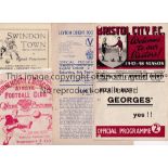 1947/8 NEWPORT COUNTY AWAYS Twelve away programmes at Bristol City punch holes score on the front,
