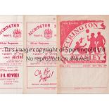 ACCRINGTON STANLEY Six home programmes v Hull City 28/9/48, v Blackpool 8/3/1954 Lancs. Cup, first