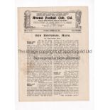 ARSENAL Programme for the home League match v Sunderland 15/10/1921, slight horizontal crease and