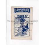 OLDHAM ATHLETIC V BURY 1911 Programme for the League match at Oldham 22/4/1911, slightly creased,