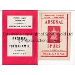 ARSENAL V TOTTENHAM HOTSPUR Two pirate issue programmes for matches at Arsenal 8/1/1949 FA Cup by