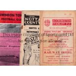 1958/9 NEWPORT COUNTY AWAYS Nineteen aways at Accrington marks, Notts County rusty staples,