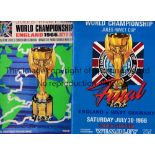 1966 WORLD CUP Original Tournament and Final programmes with no. writing. The Final programme,
