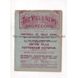 1909/10 ASTON VILLA v BRIERLEY HILL ALLIANCE Programme for a Birmingham League game at Villa 13/11/