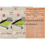 ASTON VILLA Forty four home programmes plus Villa's 49th annual report dated June 1924. v